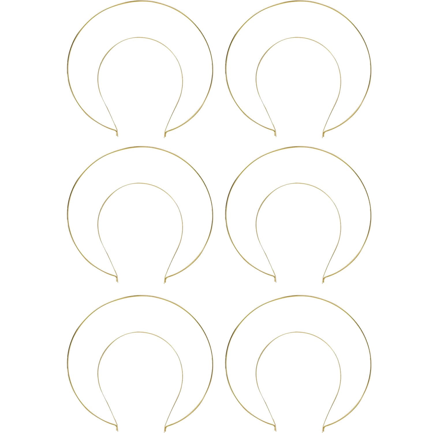 6 Coronas Doradas Con Halo Para Fiestas, Cosplay O Manualidades – Tipo Diadema De Reina O Diosa, Metal De 3 Capas, Pack Ahorro