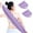 Purple, variant on Back Scrubber for Shower 2 Pack Stretchable Nylon Exfoliating Body Scrubber Washcloth Towel Exfoliator Back Washer Massages Blood Circulation Deep Clean Skin, Gray