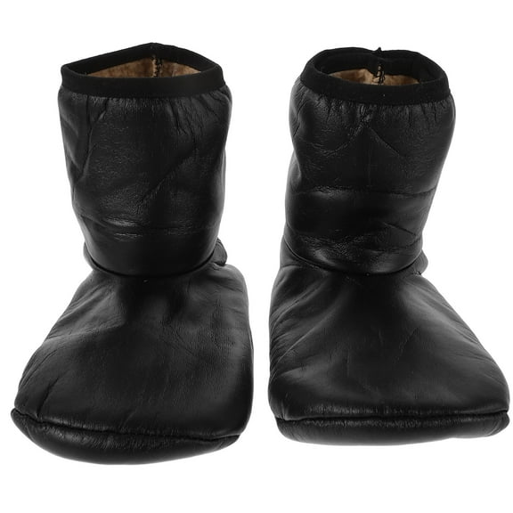 PENIKOKO 1 Pair Black PU Lined Thermal Fleece Socks Warm Cold Weather Socks for Men Women