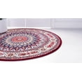 thumbnail image 3 of Rugs.com Rabia Collection Rug – 10' Round Burgundy Low Rug Perfect For Kitchens, Dining Rooms, 3 of 9