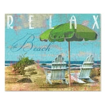 Cut N' Funnel "Relax At The Beach" Designer Flexible Plastic Cutting Board Mat 15" by 11.5"