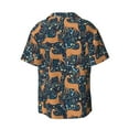 thumbnail image 2 of Vsdgher Reindeer Print Men's Wrinkle Free Untucked Cuban Shirt Business Casual Button Down Shirts Short Sleeve Shirt, 2 of 7