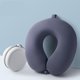thumbnail image 5 of Almohada cervical de viaje de espuma viscoelástica con bolsa de almacenamiento para viajes en avión o coche. Funda de almohada con cremallera. Diseño Azul oscuro, 5 of 8
