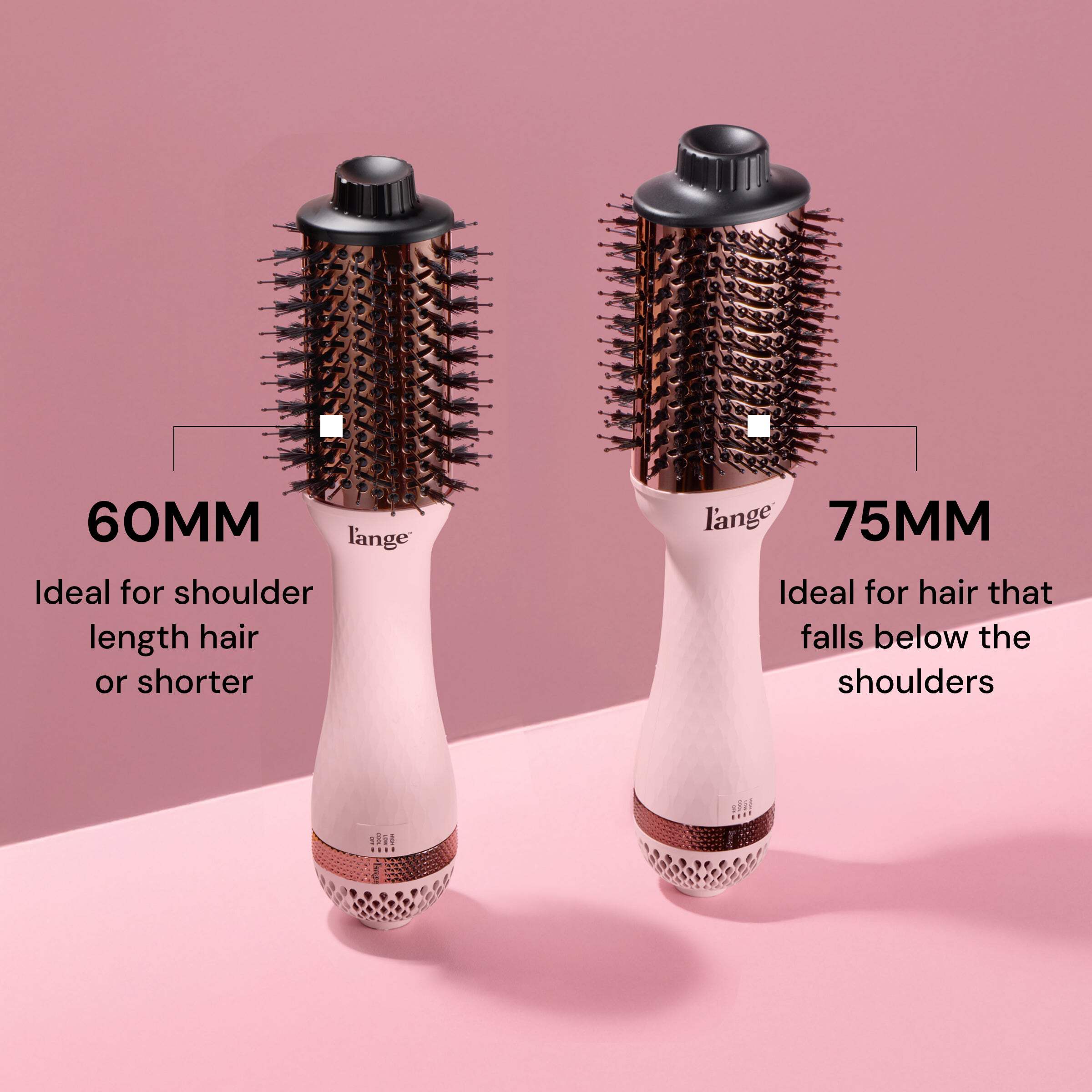 L'ange Hair Le Volume 2-in-1 Titanium Blow Dryer Brush, Pink photo 3