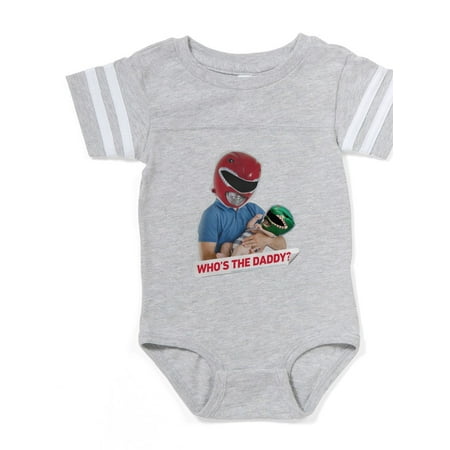 

CafePress - Power Rangers Who s The Dad - Cute Infant Baby Football Bodysuit