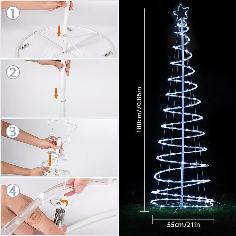 Christmas LED Spiral Tree Lights, 16 colors with Remote