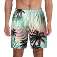 thumbnail image 2 of Goofa Tropical Summer Palm Printed Men's Swim Trunks Board Shorts Quick Dry Mens Swimming Trunks with Compression Liner,Breathable Fit Hawaii Beach Shorts-Small, 2 of 9