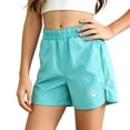 thumbnail image 3 of LJEFF Girls Elastic Waist Shorts, Quick Dry Lightweight 4-Way Stretch High Waist Shorts for Kids Green Size 12 Years, 3 of 7
