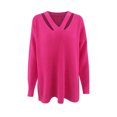 thumbnail image 7 of JINMGG 2026 Fall Winter Plus Size Sweaters for Women,Fashion Women Solid Color Long Sleeve Pullove V-Neck Casual Sweater Tops, 7 of 7