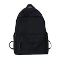 thumbnail image 1 of Women Canvas Solid Color Backpack Fashion Large Capacity Knapsack (Black), 1 of 8