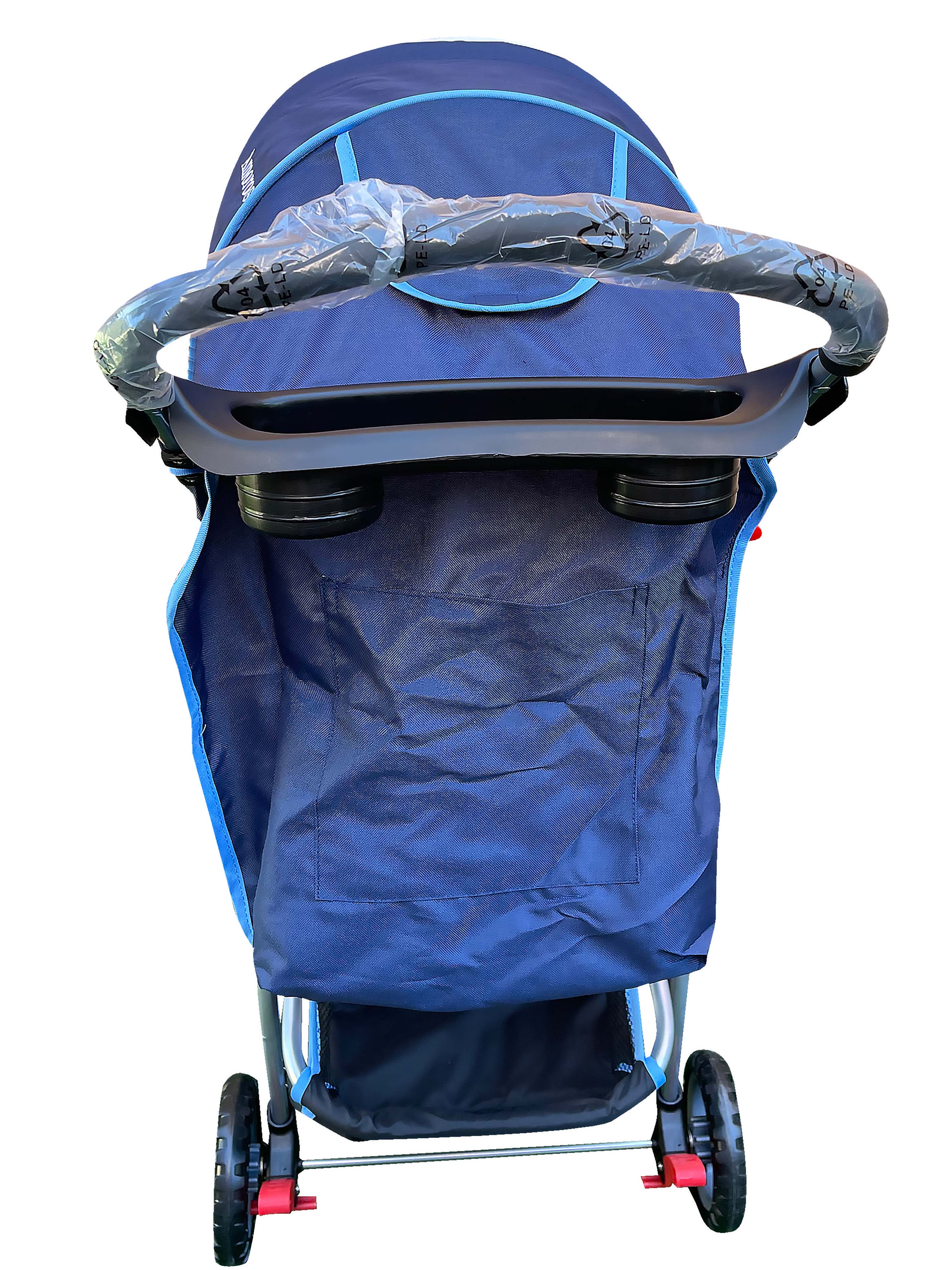 AmorosO Convenient Baby Stroller with Large Storage Blue Single Stroller for Girls and Boys