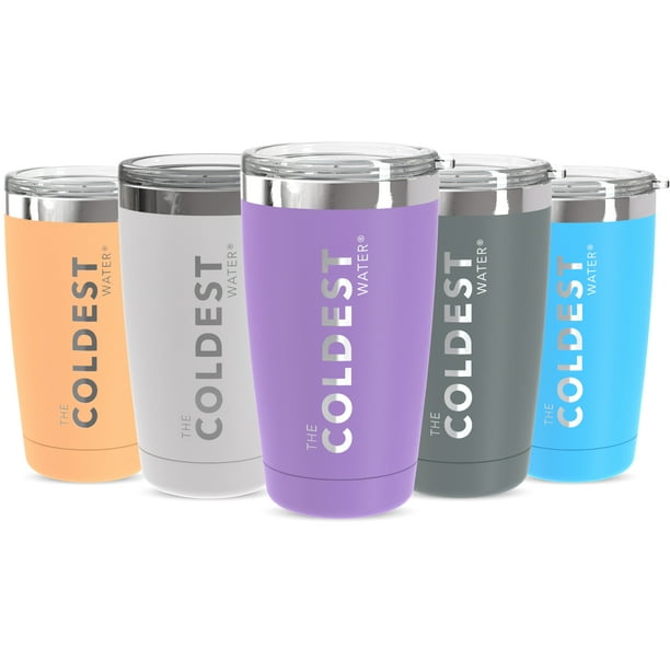 COLDEST Insulated Tumbler Cup with Sliding Lid Reusable Stainless Steel Water Bottle Iced