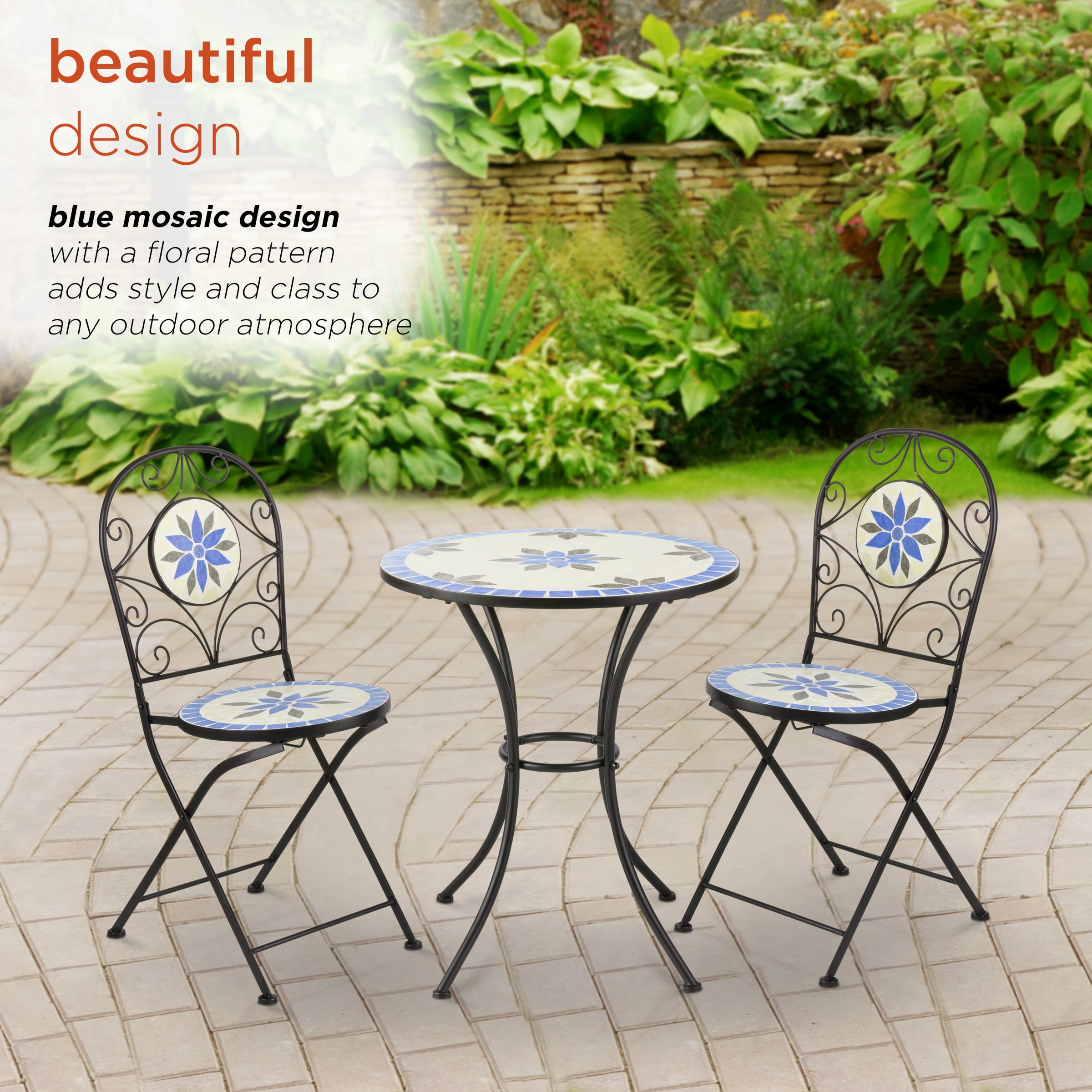 Mosaic bistro set 4 chairs new arrivals