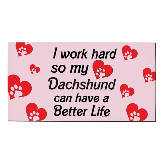 ThisWear Dog Themed Gifts for Women I Work Hard So My Dachshund Can Have A Better Life Heart Low Profile Doormat Heart