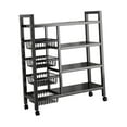 thumbnail image 3 of Abbracc Storage Shelves with Wheels 4 Tier Metal Shelf Rack for Office Closet Garage 90cmx135cm, 3 of 9