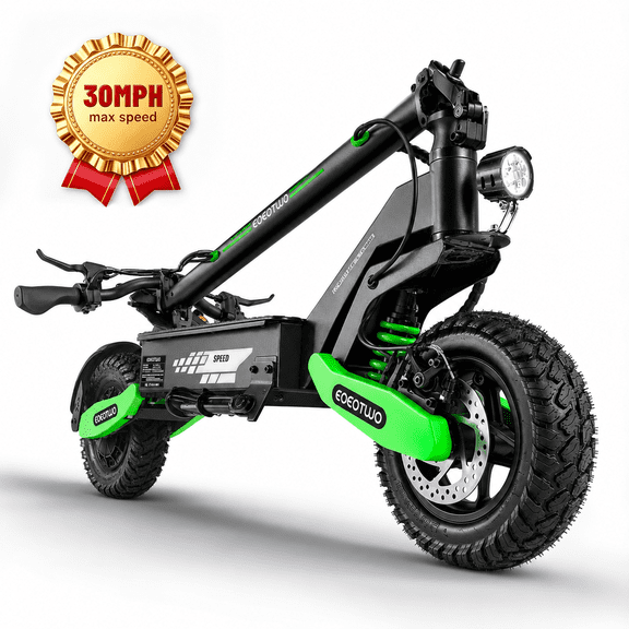 EOEOTWO Adult Electric Scooter, 1200W Motor, Up to 30 MPH & 25 Mile Range, 11" Off-Road Tires, Foldable Commuter E-Scooter with Dual Suspension, 330lbs Max Load UL 2272