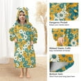 thumbnail image 4 of Dailycode Wearable Blanket Hoodie Oversized Sherpa Flannel Blankets with Pocket for 3-14 Year Old Colorful Daisy Flower, 4 of 7
