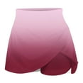 thumbnail image 4 of WIZUTIZ Athletic Skorts for Women Yoga Comfy Leisure Slimming Flowy Skorts Smocked Elastic Stretch High Waist Fake Two Piece Trouser Dress Gradient Mini Skirt Graduation Pink, 4 of 5
