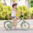 thumbnail image 4 of Costway 14" Kids Bike with Adjustable Saddle Handlebar Removable Training Wheels Handbrake Green, 4 of 10