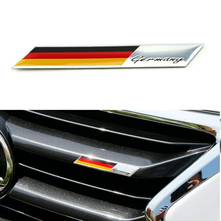 Billet Aluminum Fender Emblem - iJDMTOY Aluminum Plate Germany Flag Emblem Badge For Germany Car Front Grille, Side Fenders, Trunk, Dashboard Steering Wheel, etc