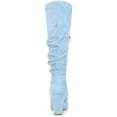 thumbnail image 2 of BLISSFUL STEP Valentine's Women's Boots Pointed Toe Block Heel Knee High Boots Sky Blue 9.5, 2 of 7