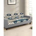 thumbnail image 2 of Sage Green Blue Floral Sofa Couch Cushion Covers Washable, Removable Stretchable Sectional Couch Covers, Vintage Beige Botanical Slipcovers for L & T Shape Sofa Furniture Protector M Size 1 pc, 2 of 7