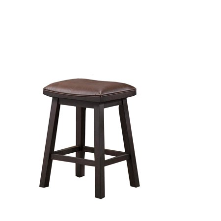 East Coast Innovators Whitaker Furniture Set of 2 Lexington 24" Saddle Stool, Black Oak