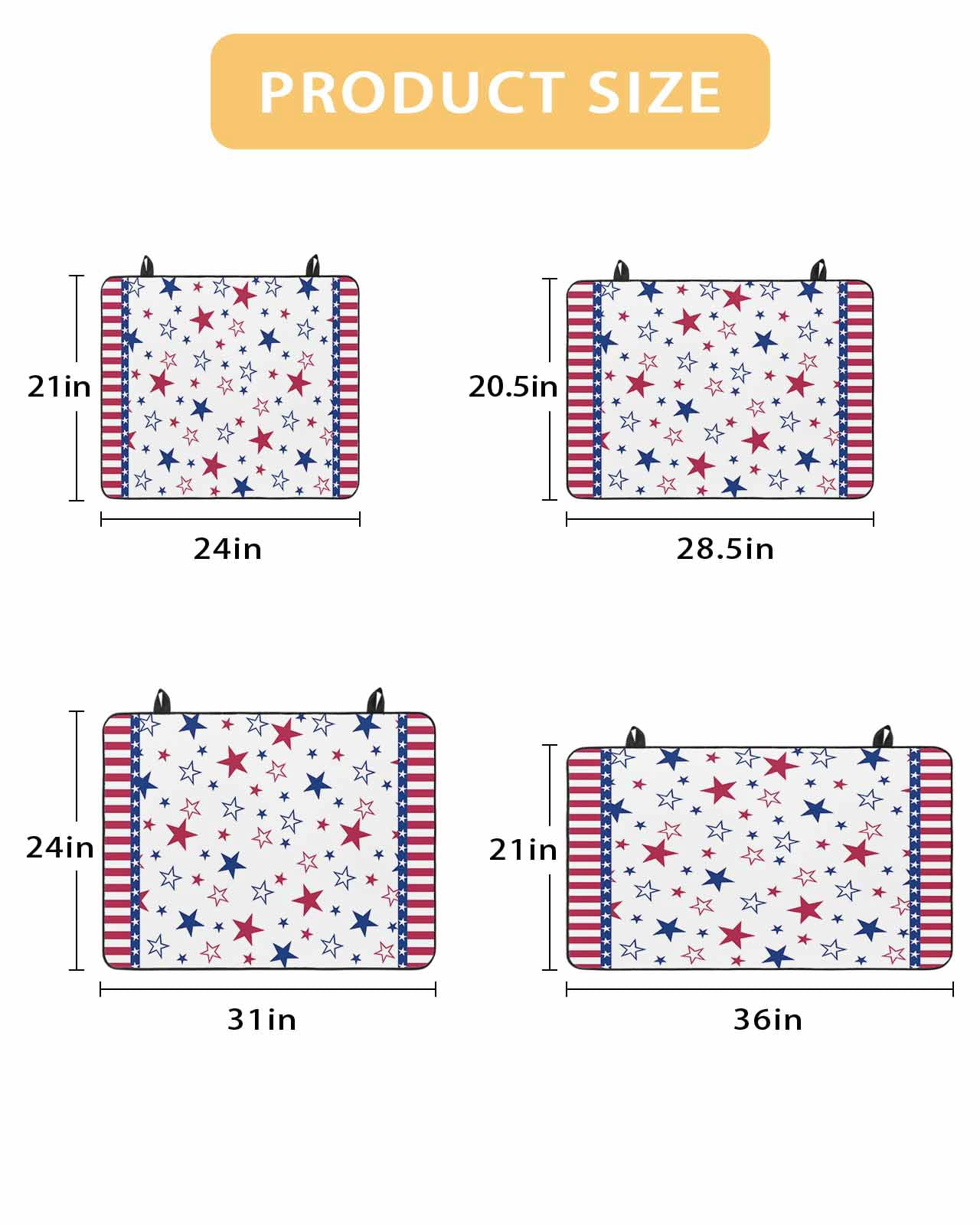 nqOlkjepod Large Induction Cooktop Protector Mat 24"x21", 4th of July Stove Top Covers for Electric Stove, Blue Red Stripe Stars Independence Day Stove Burner Cover Mats, Glass Top Stove Cover