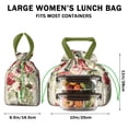 thumbnail image 5 of Pioneer Flower Floral Print Pattern Drawstring Lunch Bag Women - Drawstring Lunch Bag Insulated for Work Office - Stain-Resistant Large Lunchbags for Women with Multi-Pockets, 5 of 6