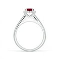 thumbnail image 2 of ANGARA Natural Classic Round Ruby and Diamond Halo Ring in 14K White Gold for Women (Size-5mm) | July Birthstone Jewelry for Her | Natural Ruby Rings, 2 of 9