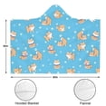thumbnail image 3 of Wearable Blanket,Cute Shiba Inu Hooded Wearable Flannel Blanket for Adults & Teens with Buckle,Winter Poncho Shawl Wrap Cape,60"x80", 3 of 5