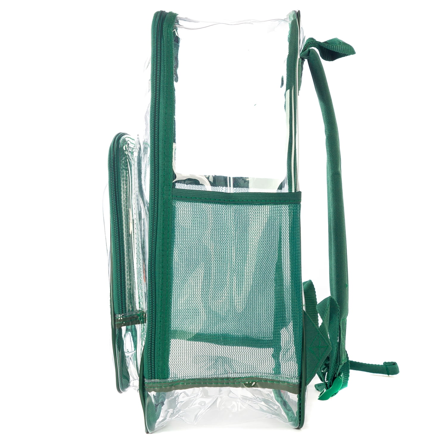 K-Cliffs Unisex Heavy Duty Clear Backpack with Green Trim