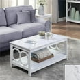 thumbnail image 1 of Table Basse Omega avec Tablette avec Faux Marbre Blanc et Fini Bois Blanc, 1 of 6