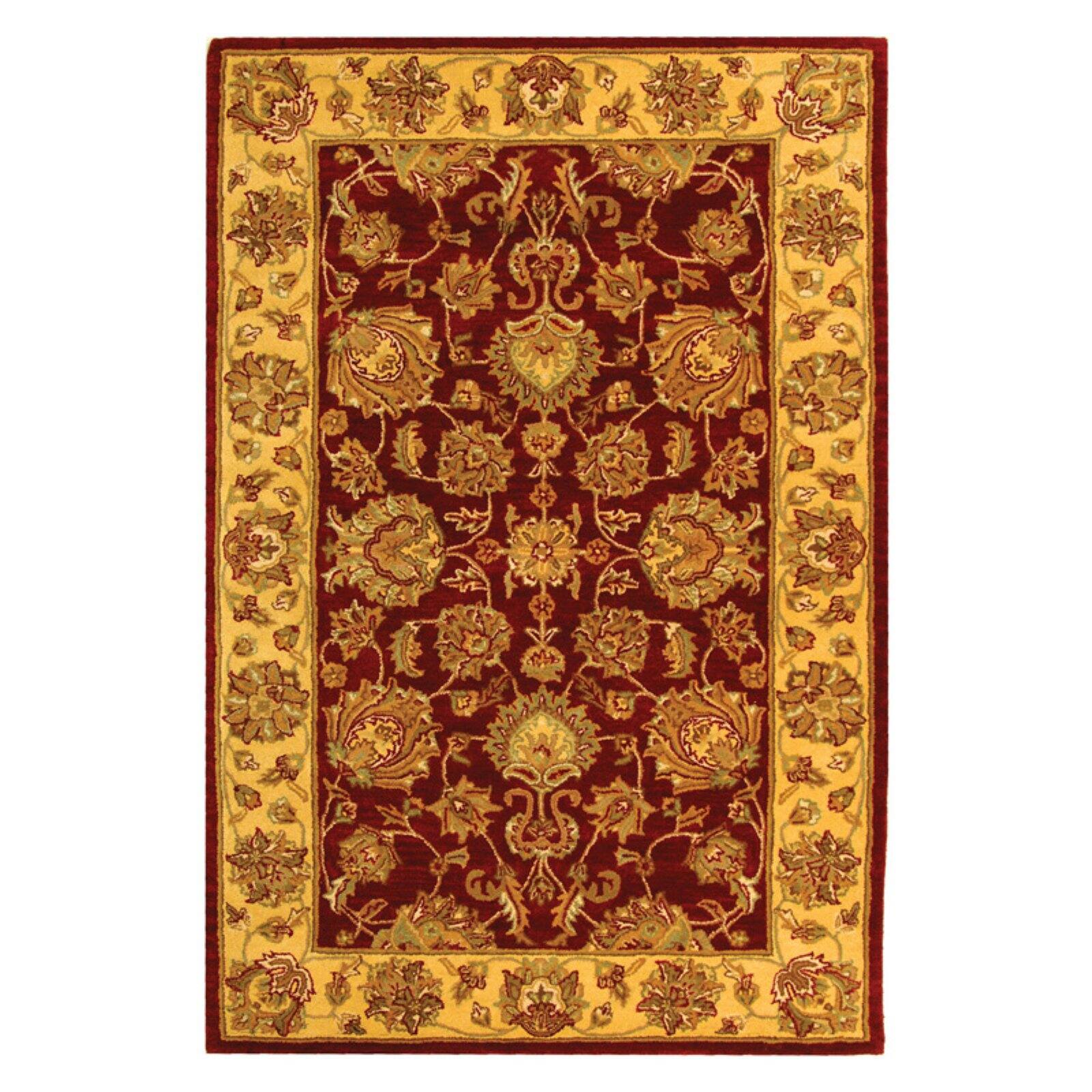 SAFAVIEH Heritage Regis Traditional Wool Area Rug, Red/Gold, 7'6" x 9'6" - image 4 of 9