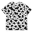 thumbnail image 3 of LAOLIUSN Men's Cow Print T Shirt, Black and White Animal Pattern Tee, All Over Print Crew Neck Short Sleeve Casual Fashion Shirt, S, 3 of 7
