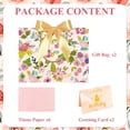 thumbnail image 3 of 2 Pcs Pink Birthday Gift Bag -Medium Gift Bags For Present With 6 Tissue Paper And 2 Greeting Card,Floral Design With Handlesand Ribbon For Girls Women's Birthday Supplie(28x20x10cm), 3 of 7