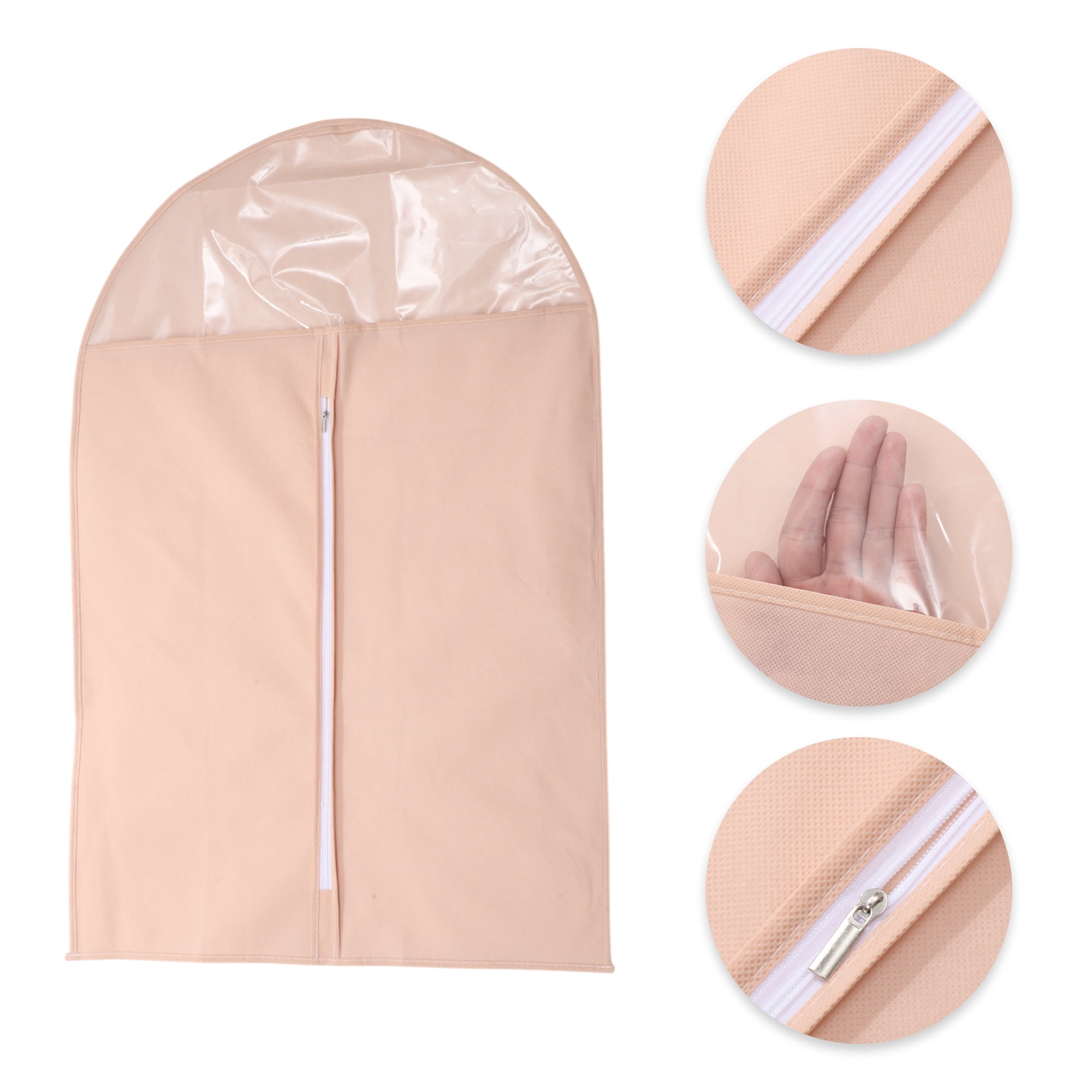 Unique Bargains 3 Pcs Dustproof Thickened Garment Bag Pink 35.43"x23.62"