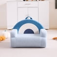 thumbnail image 6 of Ktaxon Kids Sofa, Rainbow Shaped Back Toddler Couch, No Assembly Boneless Children Chairs for Indoor Home Rest Corner Teddy Velvet Blue, 6 of 8