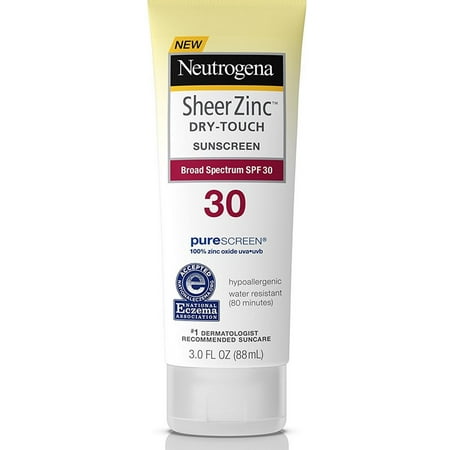 Neutrogena Sheer Zinc Dry-Touch Sunscreen Broad Spectrum SPF 30 3 oz (Pack of 3)