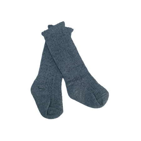 

Fayueye Toddler Baby Mesh Knit Socks for Autumn Winter Solid Color Tights Dress Mid-Tube Socks 0-5 Years