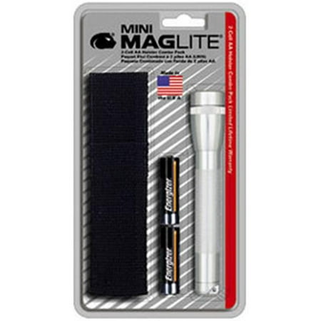 Minimag Aa Holster - Mag Instrument MAG-M2A10H AA Mini Flashlight And Holster Combo Pack - Silver