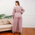 thumbnail image 3 of Roncen Women's Plus Size Solid Color Jumpsuit - High Waist Wide Leg Loose Fit Mesh Pants with Comfortable Elastic Waistband, 3 of 3