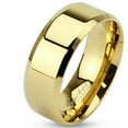 thumbnail image 3 of 14K Gold Ion Plated Stainless Steel Beveled Edge Flat Wedding Band Ring Width 8mm Size 09, 3 of 4