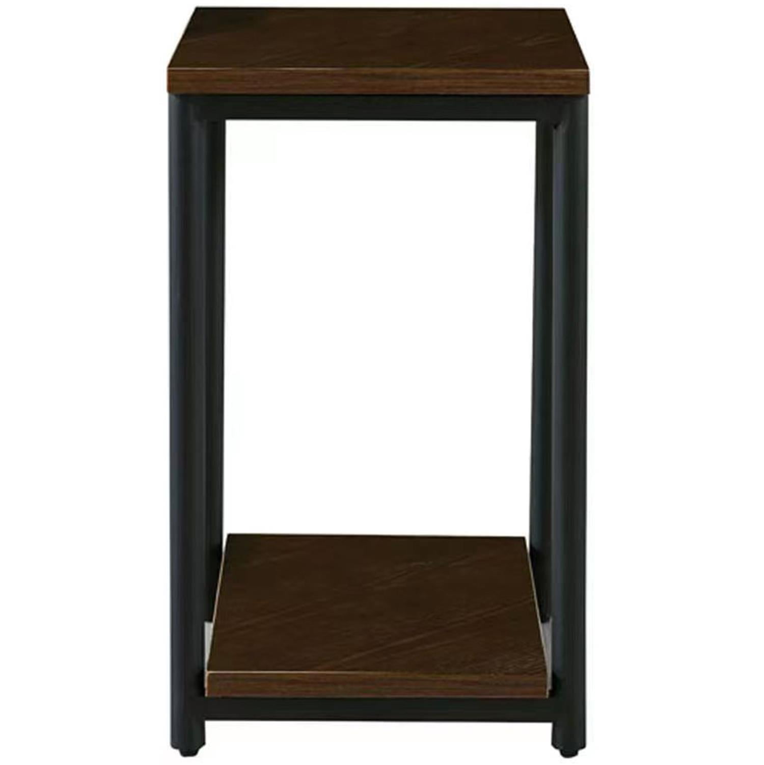 Resenkos Set of 2 Portable Coffee Tray Side End Table with Open Storage Shelf, Laptop Holder Table Workstation for Beside Bed Sofa, Brown Nightstand for Bedroom, Living Room Resenkos Set of 2 Portable Coffee Tray Side End Table with Open Storage Shelf, Laptop Holder Table Workstation for Beside Bed Sofa, Brown Nightstand for Bedroom, Living Room