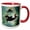 Red/White, variant on 3drose, Awesome Swimming Orca, 11oz Two-tone Black Mug