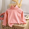 thumbnail image 2 of fatyb Thermal Cotton Tee for Boys Girls Turtleneck Stretch Undershirts Striped Long Sleeve Cotton T-Shirts, 2 of 5