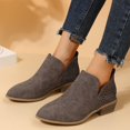 thumbnail image 6 of Willtoo Suede Ankle Boots for Women Low Heel Non Slip Low Chunky Booties Fall Winter Walking Outdoor Short Boots with Zipper Coffee, 6 of 6