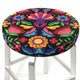 thumbnail image 3 of Disketp Colorful Floral Embroidery Mexican Funda Redonda para Taburete, Funda de Cojín para Silla de Bar Suave y Elástica-14 inch, 3 of 7