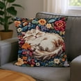 thumbnail image 1 of CaiYueKe Embroidered Cat Pillow Cover - Decorative Throw Cushion Case for Sofa and Bedroom, Farmhouse Style Polyester Accent Pillow Sham for Home Decor, 1 of 7