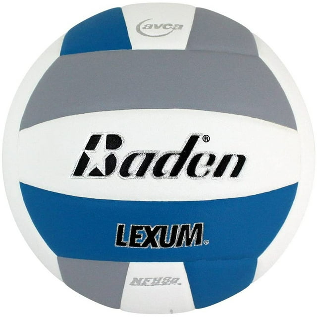 Baden LEXUM Indoor Microfiber Volleyball - Official NFHS Approved Game Ball, Gray/Blue/White